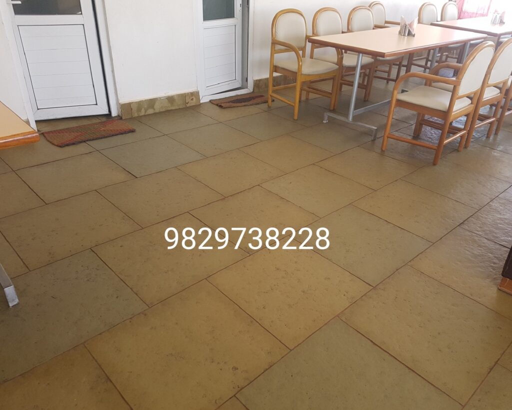 brown kota stone flooring