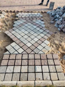 What rock is used for cobblestone?