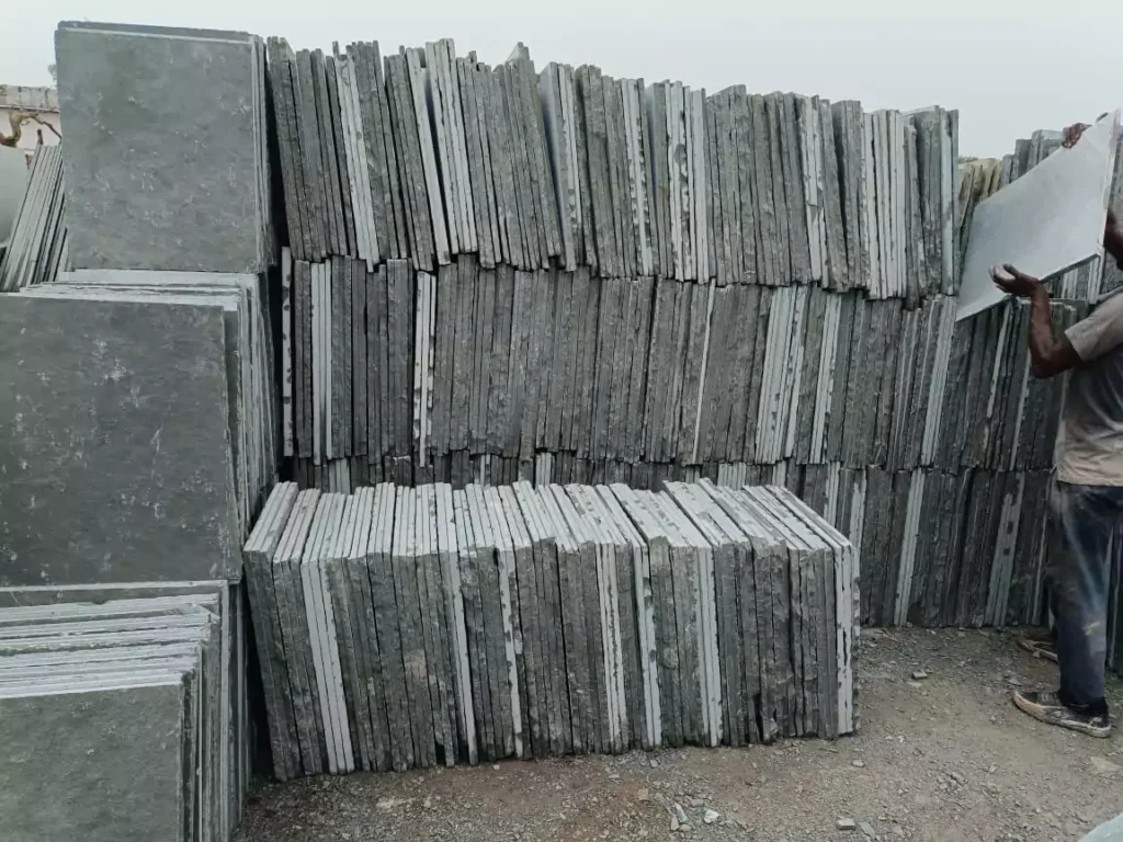 grey-blue Polished Kota Stone 2X2 Uncut, For Flooring